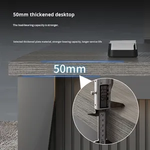 Baas Executive Bureau Bureaustoel Set Met Dubbele Kasten Modern Hout Design Luxe Grand Boss Tafel - Product Image 4