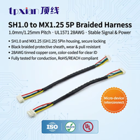 Cable SH1.0-MX1.25-5P, Cable de Cobre Estañado de 28AWG de SH1.0 a MX1.25 de 5 Pines para Conexión de Señal de PCB de Sensor de Cámara Mini para UAV