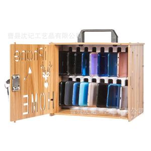 Wooden Mobile Phone Storage Cabinet With <b>Lock</b> <b>Portable</b> Office Classroom Organizer For Students Rectangle Standing Type - Product Image 4