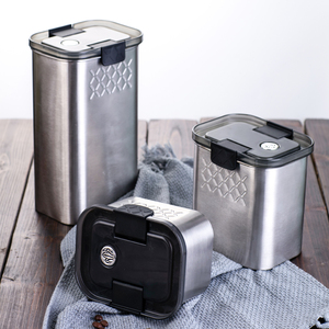Storage Jar Storage Jars Canisters Sets For The Kitchen Counter 3-Piece Stainless Steel Storage Jar With Transparent Lid