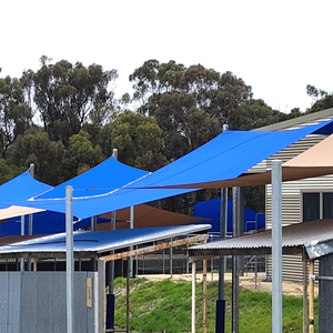 Toldo de Sombra para Jardín Exterior Azul, Protección Solar y Contra el Viento, 6x6m - Product Image 3