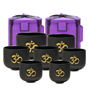 Juego <span class=keywords><strong>de</strong></span> 7 Cuencos Cantores <span class=keywords><strong>de</strong></span> Cristal <span class=keywords><strong>de</strong></span> Cuarzo Esmerilado con Logotipo OM Personalizado <span class=keywords><strong>de</strong></span> Jinfang, en Oferta, para Baño <span class=keywords><strong>de</strong></span> Sonido y Sanación - Product Image 6