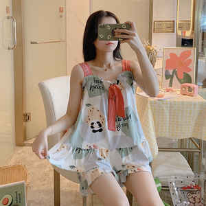 Pijama de manga corta con patrón diverso de verano para mujer 2 conjuntos - Product Image 4