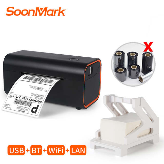 203dpi Desktop Thermal Transfer Printer Wifi Label Printers With 4X6 Thermal Barcode Sticker 110mm Thermal Printer for Shipping