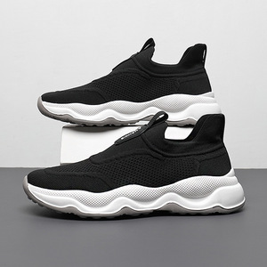 Chaussures décontractées pour hommes Empire, en maille, à enfiler, à semelle épaisse, bout rond, respirantes, doublure en peluche, semelle extérieure en caoutchouc, toutes saisons, baskets tendance - Product Image 2