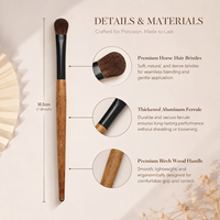 Kuas Makeup Bulu Kuda Premium 18.5cm dengan Ferrule Aluminium yang Ditebalkan dan Gagang Kayu Birch