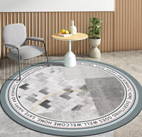 Tapis rond géométrique abstrait moderne, imprimé marbre, antidérapant, lavable, décoration d'intérieur pour salon et chambre