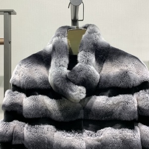 Оптовая продажа, зимняя теплая куртка из Шиншиллы с натуральным кроличьим мехом, большие размеры, женские пальто - Product Image 3