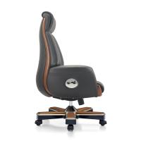 Chaise de bureau ergonomique de luxe en cuir véritable pivotante moderne pour PDG et managers contemporains