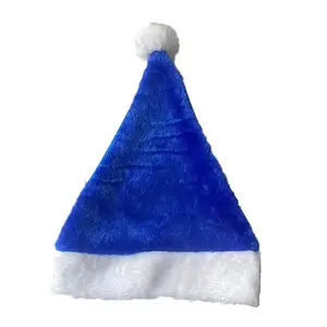 圣诞圣诞节日派对成人尺寸定制柔软天鹅绒彩色圣诞老人帽子