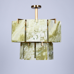 Lustre moderne de luxe en pierre naturelle, luminaire suspendu pour salon, chambre, restaurant, hôtel, villa, lustre pour intérieur - Product Image 4