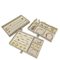 Organisateur multi-niveaux, design de tiroir personnalisable, grande capacité, protection anti-oxydation, boîte de rangement pour boucles d'oreilles, bagues, bracelets