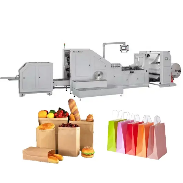 Roll fed mechanical kfc cookies snack small flat V Bottom fast Food Paper Bag forming making Machine