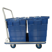 Carretilla de Plataforma Plegable Industrial de Cuatro Ruedas, Capacidad de Carga de 200 kg, Carretilla Manual de Plástico, OEM WORLD LINK WL-PH150 60x90cm