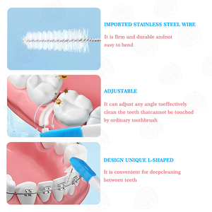 Prodotti Multiuso per l'Igiene Orale di Alta Qualità, Spazzolino Interdentale a Forma di L per la Pulizia Interdentale - Product Image 3