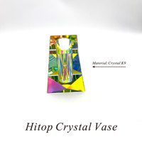 Vase à fleurs en cristal moderne de luxe Hitop, mini vase triangulaire pour mariage, martini, hydroponique, en verre transparent et en cristal
