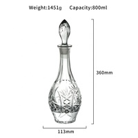 N7 kualitas tinggi kristal bening kaca Whiskey Decanter botol anggur pola kincir angin ukiran desain transparan rumah tangga