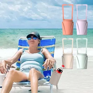 Organizador multifuncional para cochecito, portavasos de silicona para silla de ruedas, accesorio para bebida, accesorios para bolso de playa