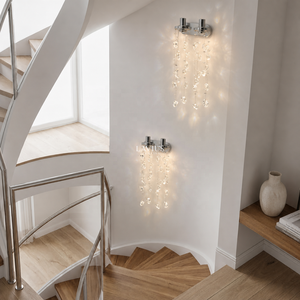 Applique murale en acier inoxydable avec verre et pierre faits à la main, éclairage décoratif LED pour salon, salle à manger, chambre à coucher, escalier - Product Image 4