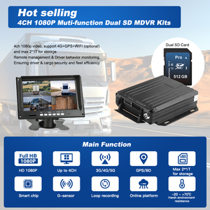 4CH kamyon izleme MDVR 4G GPS izleme WiFi mobil DVR 4 kanal 1080P kamera araç kayıt uzaktan araç güvenlik sistemi - Product Image 2