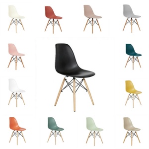 Factory Italian French Restaurant Modern Furniture PP Beech Wood Legs Home Dining Table Plastic Chair For Dining Room