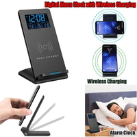 Smartphone Snellaadstation Telefoon Oplader Desktop Draadloos Opladen Stand Mobiele Telefoon Houder Wekker
