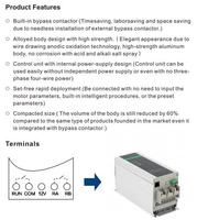 Démarreur progressif de qualité industrielle Safesav SST NX 5.5KW 380V 65A 50/60Hz avec dérivation pour armoire de commande de pompe à eau Triple sortie