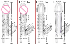 Şeffaf horoz kol kullanımlık <span class=keywords><strong>Penis</strong></span> genişletici çevresi artırıcı gerçekçi kılıf gecikme kristal prezervatif erkekler için - Product Image 2