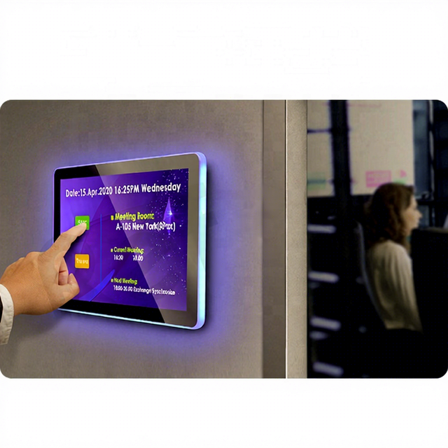 New Intel 10 13.3 15.6 21.5 Inch Android Tablet PC Wall Mount Conference Display POE LED Light Surrounding Touch Screen Meeting