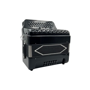 SEASOUND Accordéon professionnel 34 boutons 12 basses 3 registres en bois et celluloïd JB3412B Boutons noirs OEM <span class=keywords><strong>Diatonique</strong></span> Portable RCA - Product Image 4