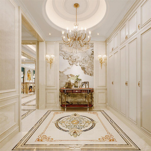 100% đá tự nhiên đá cẩm thạch hiện đại bằng tia nước huy chương mô hình sàn cho khách sạn tùy chỉnh PAIA/OEM đá - Product Image 4