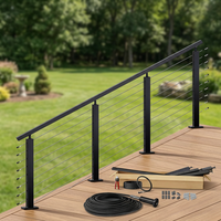 Poteau de balustrade de balcon en câble noir au design moderne, fabrication OEM
