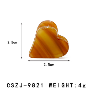 مشبك شعر YIYI على شكل قلب 2.5 سم، تصميم لطيف مخصص للجنسين، مشبك شعر صغير بنمط رخامي من الأسيتات، متوفر في المخزون، شحن خلال ثلاثة أيام - Product Image 2
