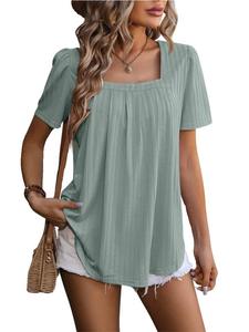 Camiseta de Verano de Manga Corta para Mujer, Venta al por Mayor de Fábrica, Bordado Vintage, Talla Grande, 100% Algodón, Largo Medio, para Actividades al Aire Libre - Product Image 5