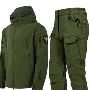 Ensemble veste et pantalon softshell DF702 noir hiver 1, imperméable, nylon, vêtements tactiques d'extérieur pour hommes - Product Image 2