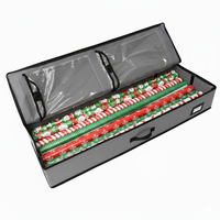 Sacs de rangement transparents rectangulaires pour décorations de Noël, emballages cadeaux, rubans en tissu, capacité 35L