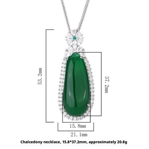 Fashion Eco-friendly <b>Copper</b> Imitation Jade Plant Jewelry Large Jadeite Gourd Shape Pendant Necklace for Women Daily Wear Gift - Product Image 5