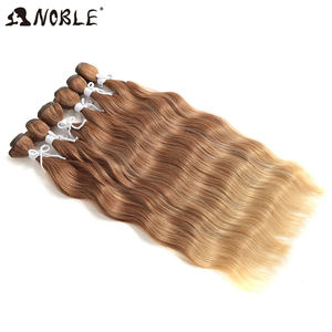 Estensioni per Capelli in Fibra Sintetica Resistente al Calore, Effetto Ondulato, per Tinture Bionde, 6 Pezzi/Confezione - Product Image 4