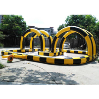 Parcours de course gonflable géant haute résistance et étanche en PVC, avec accessoires et jeux d'obstacles inclus