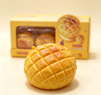Jouet Squishy Réaliste en Forme de Pain Ananas, Simulation de Pain de Boulangerie, Jouet Sensoriel Anti-Stress à Rebond Lent et Doux