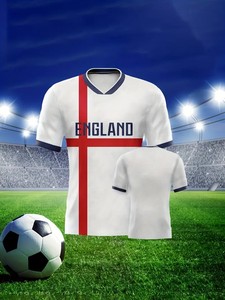 Camiseta de equipos nacionales de fútbol de la Copa de Europa original, técnica impresa de Talla grande-Inglaterra para Suiza, Portugal y Croacia - Product Image 5
