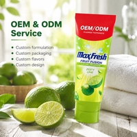 OEM/ODM MaxFresh Fruit Fusion Fluoride Tandpasta Frisse Lime Smaak Langdurige Frisse Adem 6-pack x 75ml