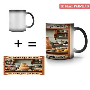 Anti Slip Thick Bottom 11oz <b>Ceramic</b> <b>Mug</b> Frosted Black Heat Color Changing Magic Cup - Product Image 4