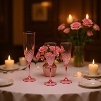 Verres à vin de luxe incassables en plastique PS de 6 oz, réutilisables, à pied rond, pour mariages, bars, fêtes et événements, Marque United