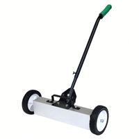Équipement de nettoyage : Balai magnétique roulant avec roues, outil de ramassage télescopique, poignée réglable, aimant