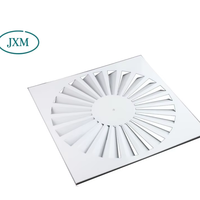 Diffuseur de ventilation carré réglable pour plafond, à vortex, flexible, économie d'énergie, pour gymnase, hôpital, escalier, hall