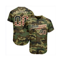 Button down jersey bisbol camo digital pria, santai desain kustom murah