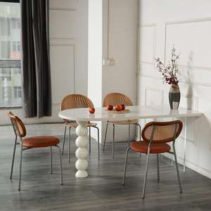 Crema vento semi-ovale in legno massiccio pannello rock ristorante piccola unità contro la parete acrilico floating isola <span class=keywords><strong>tavolo</strong></span> - Product Image 3