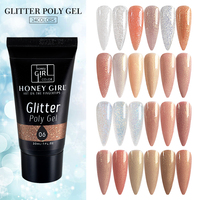 HONEY GIRL Kit Poly Gel Glitter Nouveau Professionnel Nail Art UV/LED Manucure Set Offre Spéciale Poly Gel Set