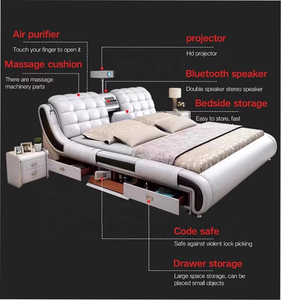 Moderno lusso camera da <span class=keywords><strong>letto</strong></span> mobili Smart massaggio elettrico su letti king Size <span class=keywords><strong>letto</strong></span> matrimoniale <span class=keywords><strong>materasso</strong></span> più telaio con Tv Design - Product Image 6